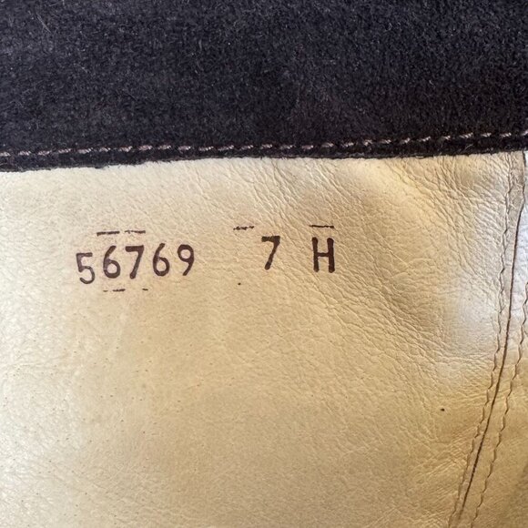 Vintage J. Crew Brown Suede Silver Buckle Inner Zip Lug Sole Knee High Boots - Picture 12 of 17